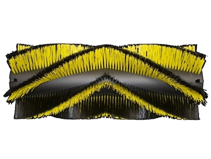 Afbeeldingen van Borstelwals Poly 0,5 zwart/ 1,1x1,4 geel golfdraad (KW01174)